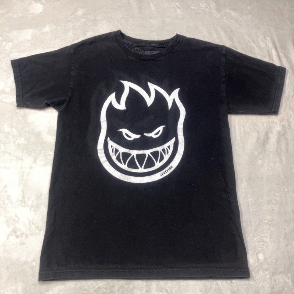 VTG Y2K Spitfire Skateboards Flame‎ Boy Graphic Tee Shirt Skater Men's Small